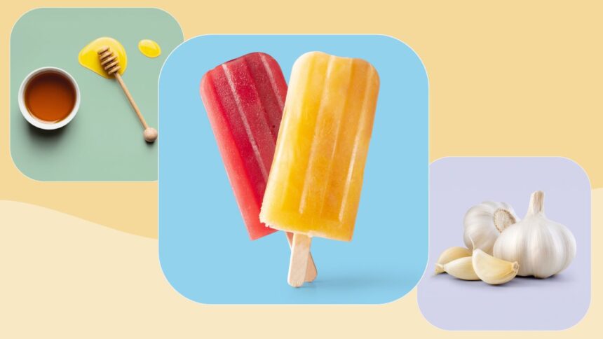 honey, sugar free popsicles, garlic
