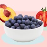 peaches, blueberries, tomatoes
