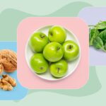 walnuts, green apples, spinach